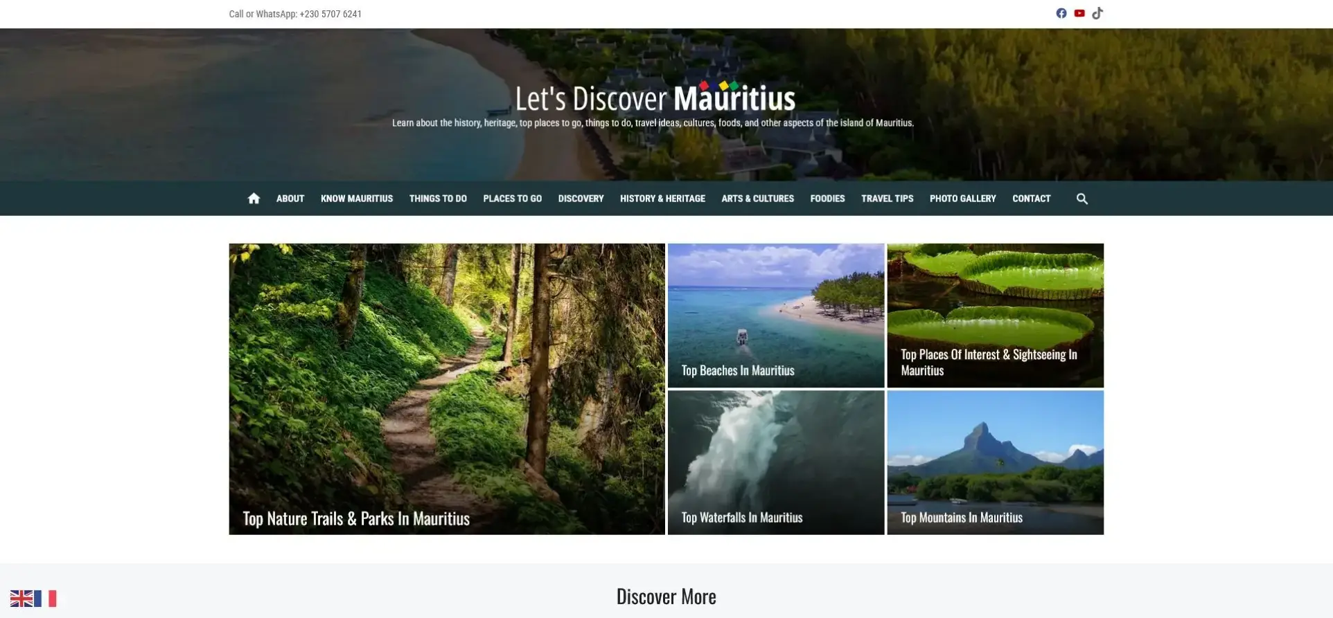 Let's Discover Mauritius website